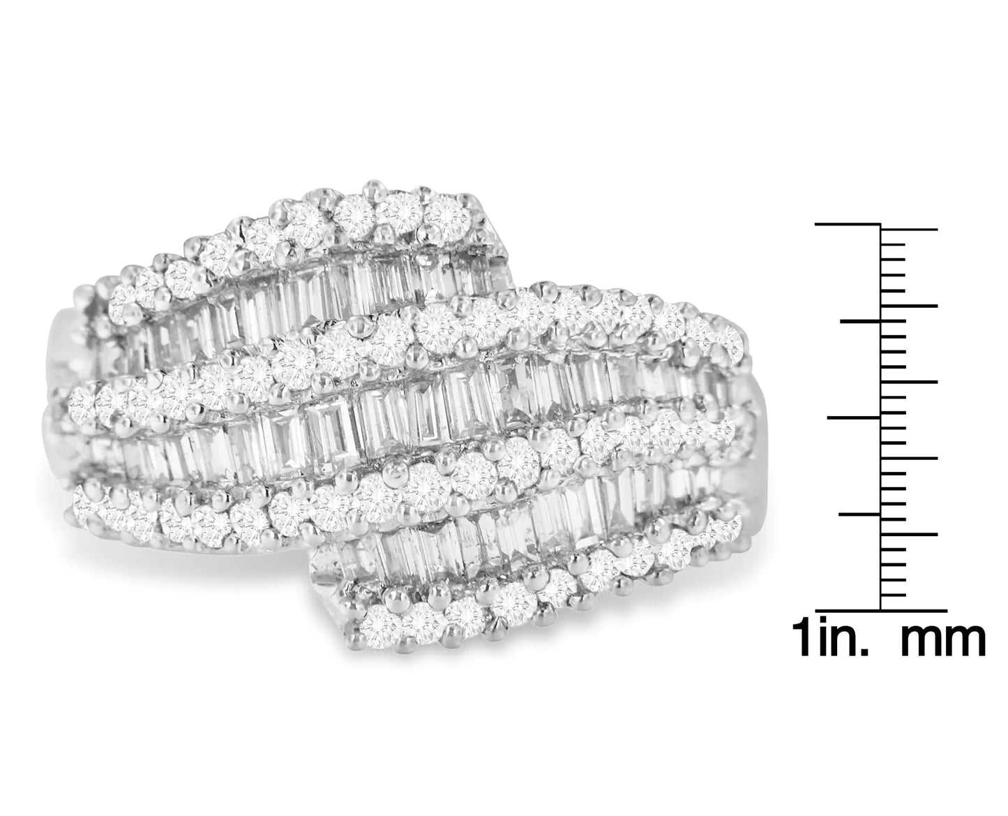 14K White Gold Diamond Cocktail Ring Band (1 3/4 Cttw, H-I Color, SI2-I1 Clarity)