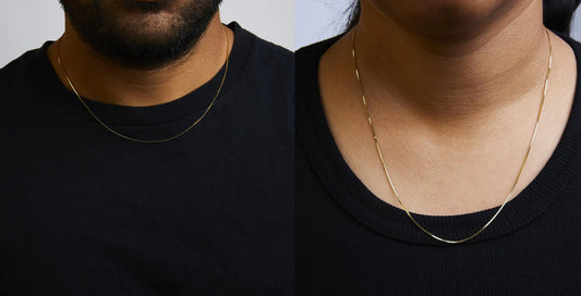 Unisex Solid 14K Gold 0.75mm Classic Box Chain Necklace