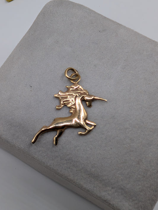 Unicorn Pendant 14K