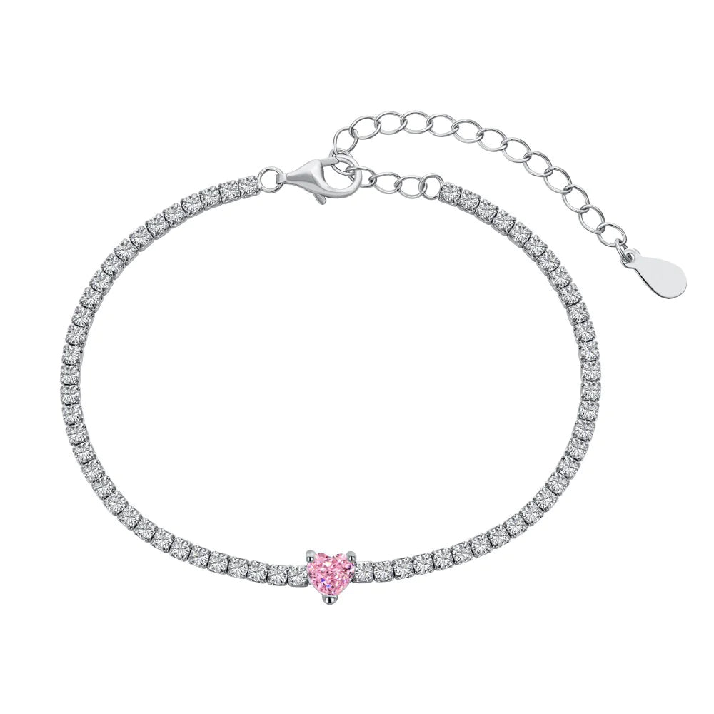 S925 Sterling Silver Diamond Love Bracelet Female