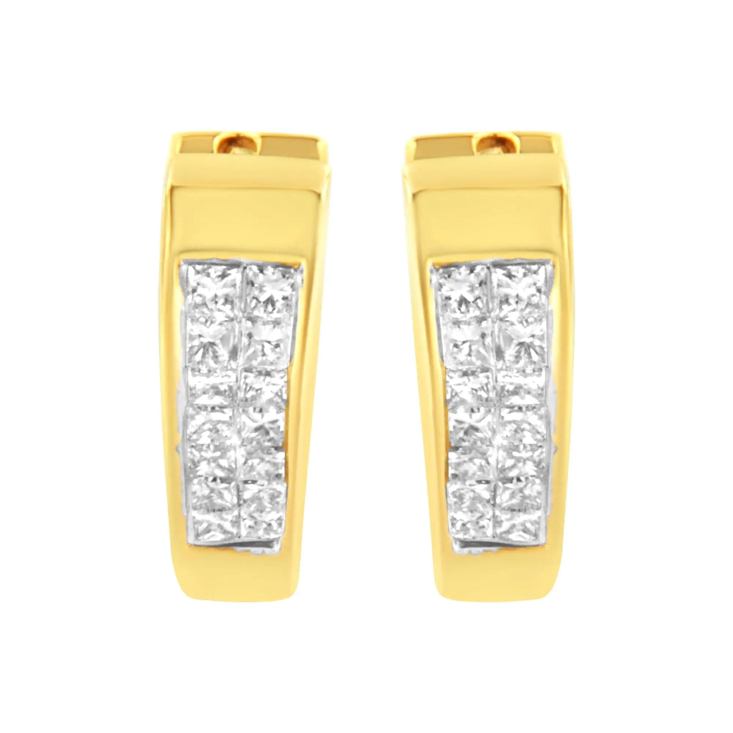 14K Yellow Gold Diamond Huggy Earrings (1/2 cttw, H-I Color, SI2-I1 Clarity)