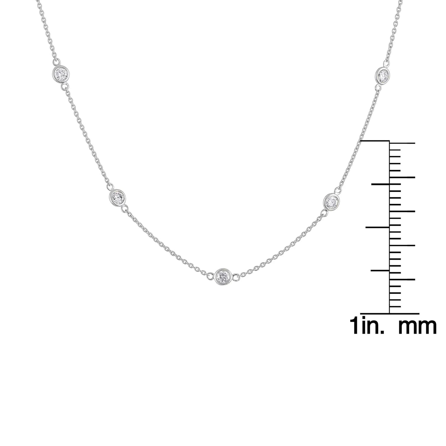 14K Gold Diamond Station Necklace (1 1/10 cttw, H-I Color, VS2-SI1 Clarity)