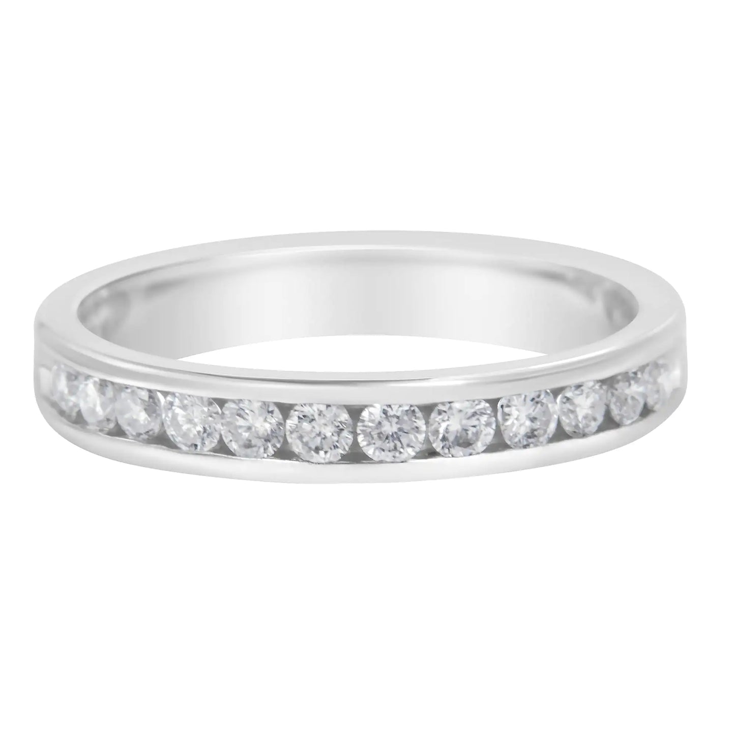 14K White Gold 1/2 cttw Diamond Band Ring (I-J Color, I2-I3 Clarity)