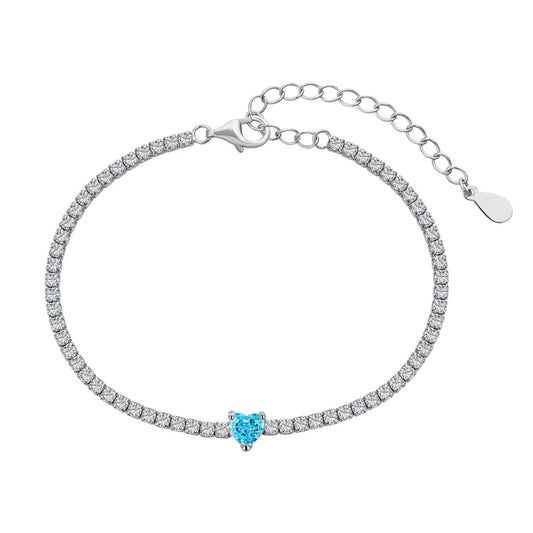 S925 Sterling Silver Diamond Love Bracelet Female